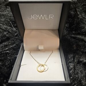 Double Rings Two Tone Necklace JEWLR